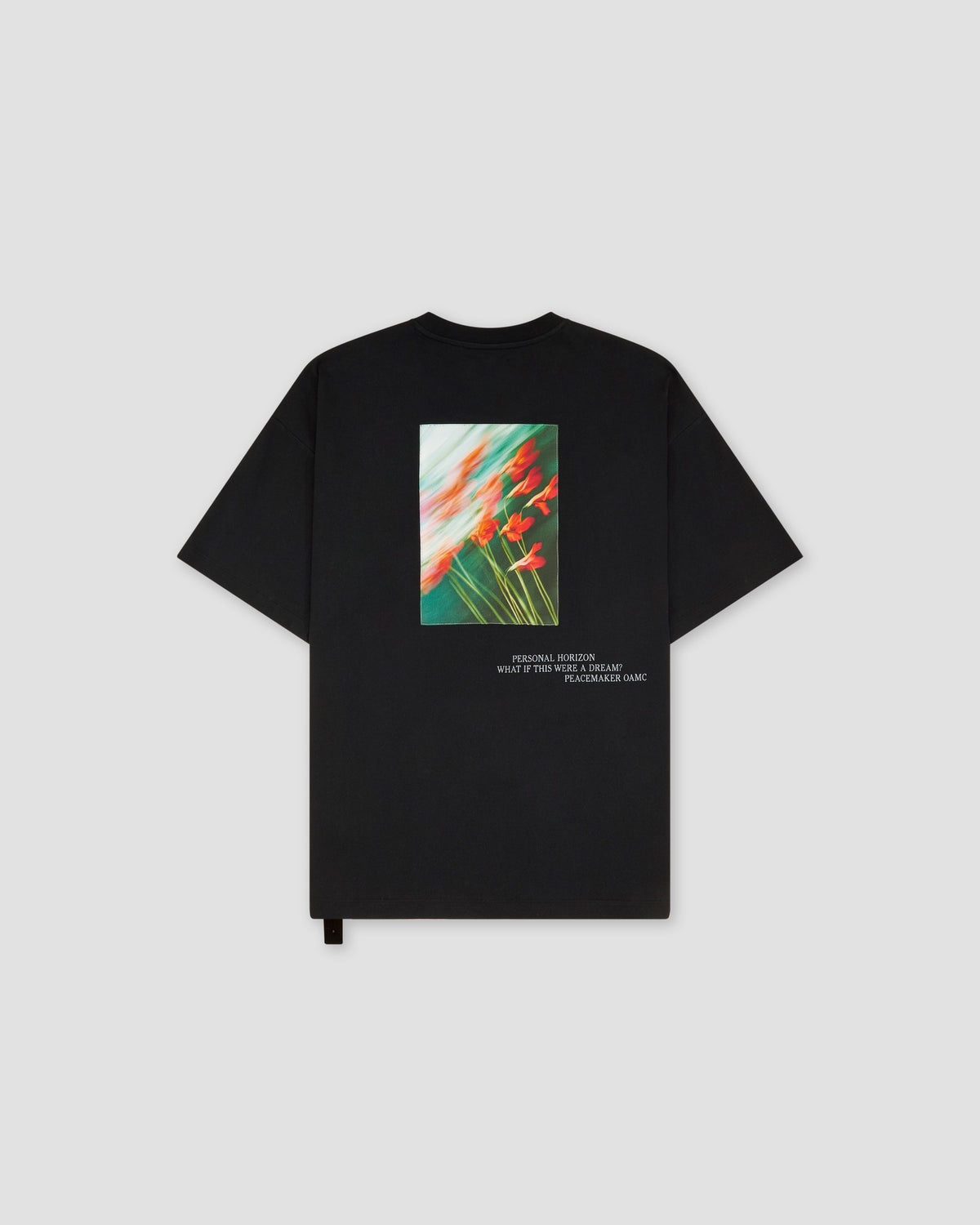 Loose Fit Tshirt Flowerred  Print Black - OAMC Peacemaker